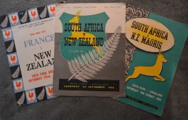 1956/61 S Africa and France in NZ Rugby Programmes (3): 4th test v NZ and NZ Maori, both at Auckland