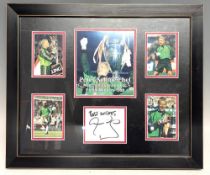 1999 Treble Winners Peter Schmeichel framed picture montage showing Peter with the Champions