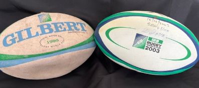 2003 and 1999 RWC Match-Used Rugby Ball etc (2): 2003 in Australia, an official Gilbert match-used