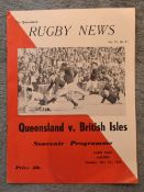1966 British and I Lions v Queensland Rugby Programme: 12pp Brisbane effort with bold action