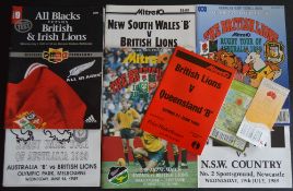 1989/2005/2013 British and I Lions Rugby Programme etc Selection (10): 1989 v Queensland ‘B’,