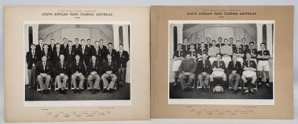 6x 1955/1956 South African Springbok Football Association Team Photographs Australia Tour, team