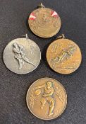 Military Rugby Medals (4): Bronze or silver effect circular medals: for the West Yorkshire