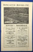 1946/47 1st match after WW2 Doncaster Rovers (Champions) v Rochdale Div. 3 (North) programme 31