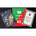 1973, 84 and 2001 Australia in the British Isles Rugby Programmes (3): Issues v East Wales 1973, and
