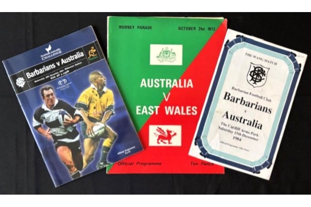 1973, 84 and 2001 Australia in the British Isles Rugby Programmes (3): Issues v East Wales 1973, and