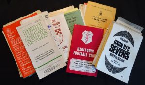 English County, Club and Age Group 7s Rugby Programmes (100++): Great big selection to inc Quins,