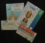1991 and 1999 RWC Finals Rugby Programmes and Tickets (4): Australia v England 1991 and France 1999,
