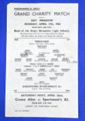 1944 Wrexham v Shropshire Sportsman’s XI charity match programme, single sheet, 17 April 1944 at