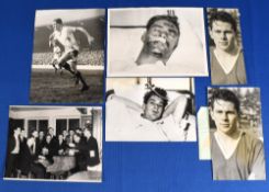 Manchester United black & white photographs various sizes c1958, to include Ernie Taylor signing for