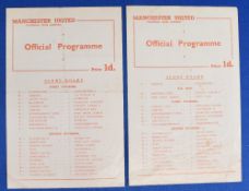 1953/54 Manchester United reserves v Barnsley reserves (27 March), has score o/wise good; Bury