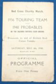 1940 Red Cross Rugby League Match Programme, 1936 Touring Team v 1940 Probables Saturday May 4th,