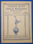 1946/47 1st match after WW2 Tottenham Hotspur v Birmingham City Div.2 31 August 1946; very good. (