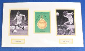 Leeds United 1972 FA Cup Final Photograph Display of Mick Jones and Allan Clarke in Action signed by