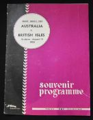 Scarce 1950 British and I Lions 1st Test v Australia Rugby Programme: The Brisbane test,