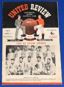 1951/52 Manchester United v Hapoel Tel-Aviv friendly match souvenir programme 26 September 1951