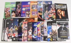 Rugby League World Cup Challenge Match Programmes, 1987.89, 91,91,11994, 2000-2016 and 2018