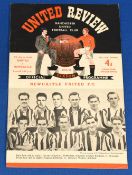 1952 Charity Shield Manchester United v Newcastle Utd match programme 24 September 1952, team