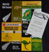 1972 and 78 Australians in NZ Rugby Programmes (5): 1st and 2nd tests and v Hawkes Bay 72; plus 78