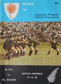 1976 in SA, N Transvaal v NZ Rugby Programme: The standard and impressive, large and detailed