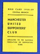 1958/59 Manchester United Supporters Club membership and rules card registration date 1st June 1958,