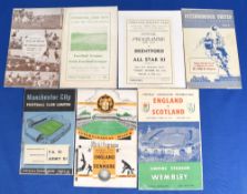 Selection of match programmes with Manchester United players in the matches to include 1956 League