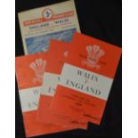 1950-59 Wales and England Rugby Programmes (4): At Twickenham 1950 (Wales Grand Slam year), and at