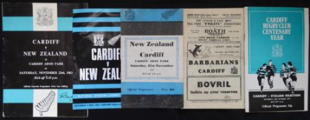1949-76 Cardiff v NZ and the Baabaas etc Rugby Programmes (5): Issues v the All Blacks from 1953,
