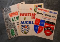 1966 British and I Lions Rugby Programmes (3): v Canterbury, Auckland and the NZ Maori. VG
