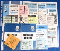 Selection of Spurs programmes and tickets to include Tottenham Hotspur v Chelsea 1963/64 + ticket,