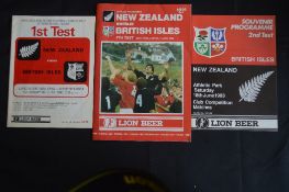 1983 British and I Lions in NZ Rugby Programmes (3): v NZ in the 1st, 2nd and so-close 4th Tests.