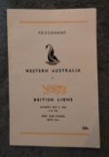 1966 British and I Lions v Western Australia Rugby Programme: Rarely seen, clean neat A5 12pp