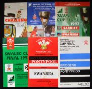 1970s-2000 WRU Cup Final Rugby Programme Selection (6): The colourful packed editions for the WRU