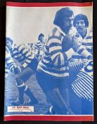 1975 France in S Africa Rugby Programme: Large coloured action cover Baumgarten edition for the S