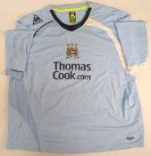 2008-2009 Manchester City Home Replica Le Coq Sportif Football Shirt, short sleeve with Thomas Cook