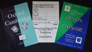 1961-69 English Special Rugby Programmes (3): Counties: Devon v Cheshire, Championship Final at Home