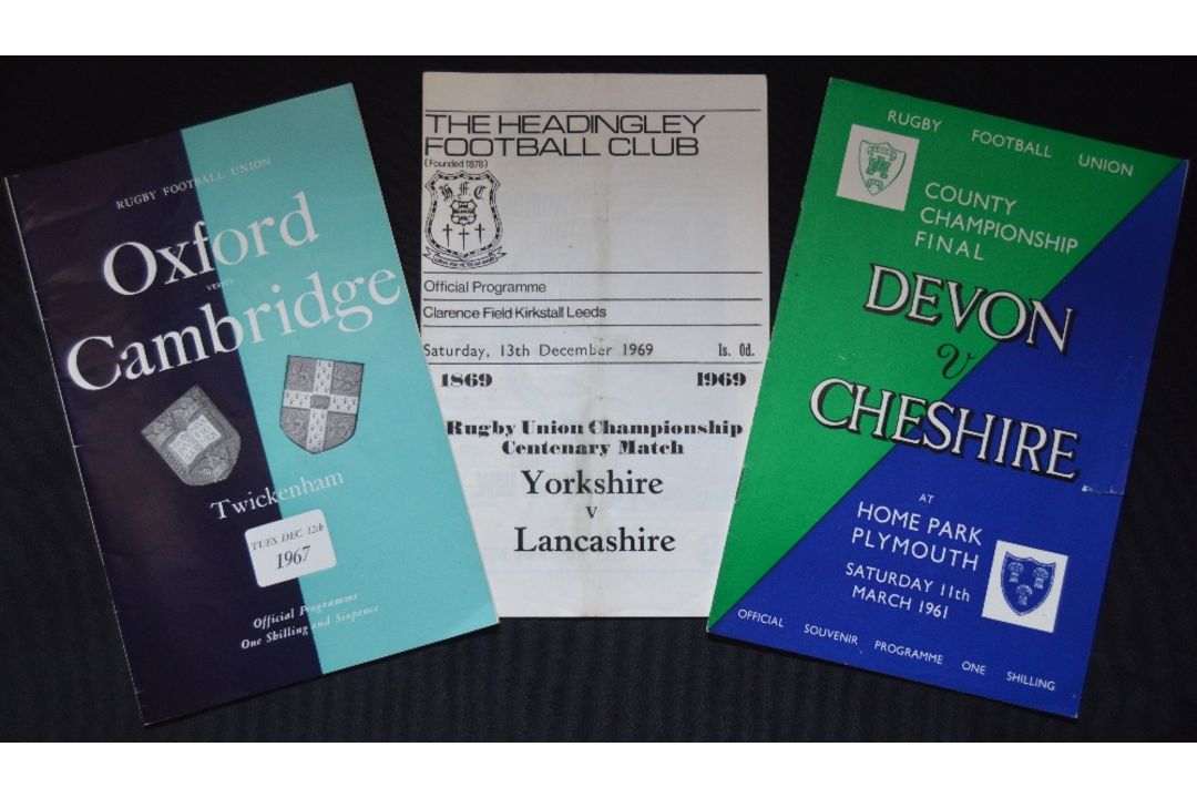 1961-69 English Special Rugby Programmes (3): Counties: Devon v Cheshire, Championship Final at Home