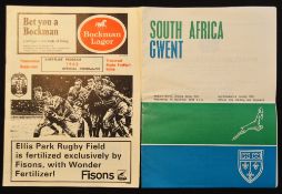 1968 British and I Lions v S Africa 4th Test Rugby Programme etc (2): Official 20pp issue from Ellis