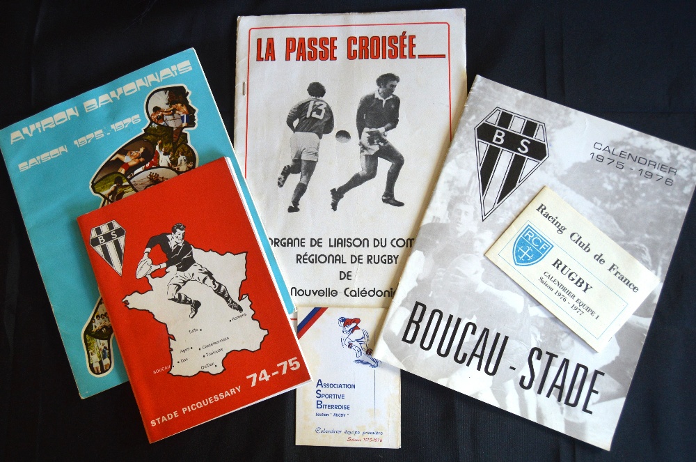 1974-78 French Rugby Literature/Ephemera (6): Various club yearbooks, fixture cards etc - inc a