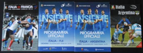 2006-13 Italy v France, Argentina and Fiji Rugby Programmes (4): Glossy, packed issues for the