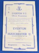 1945/46 Everton v Manchester United large programme 13 October 1946, 4 page, slight crease, pencil