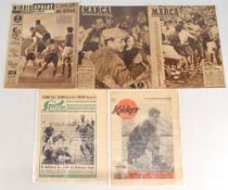 1957 Selection of magazines covering the European Cup s/f Real Madrid v Manchester United 1st leg or