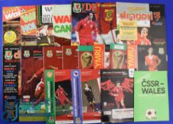 Collection of Wales international home match programmes 1955 Austria (souvenir 4 page card, ¾