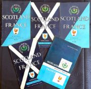 1956-64 inc Scotland v France Rugby Programmes (5): Five French visits to Edinburgh on the run. VG