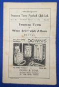 1946/47 1st match after WW2 Swansea v West Bromwich Albion, Div. 2 31 August 1946, fair/good. (1)