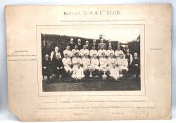 1924 Batley Rugby League Team Photograph: cup winners mounted on card with inked team names and