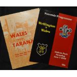 1969 Wales in NZ Rugby Programmes (2): The issues from Taranaki and Wellington over 55 years ago.
