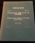 1964 Springbok Annals 1891-1964, Danie Craven Rugby Book: Magisterial and massive Craven work, all