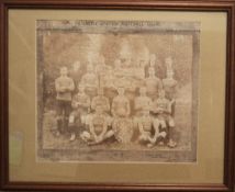 1903-4 Framed Penarth United Photograph: Reframed and mounted image in good order but with damage to