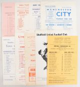 1969/70 Manchester United reserves away league match programmes to include Blackpool, Bolton